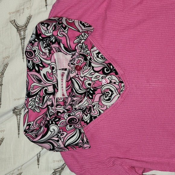 No Kidding 70's design funky top pink and black 10/12 - Picture 2 of 4